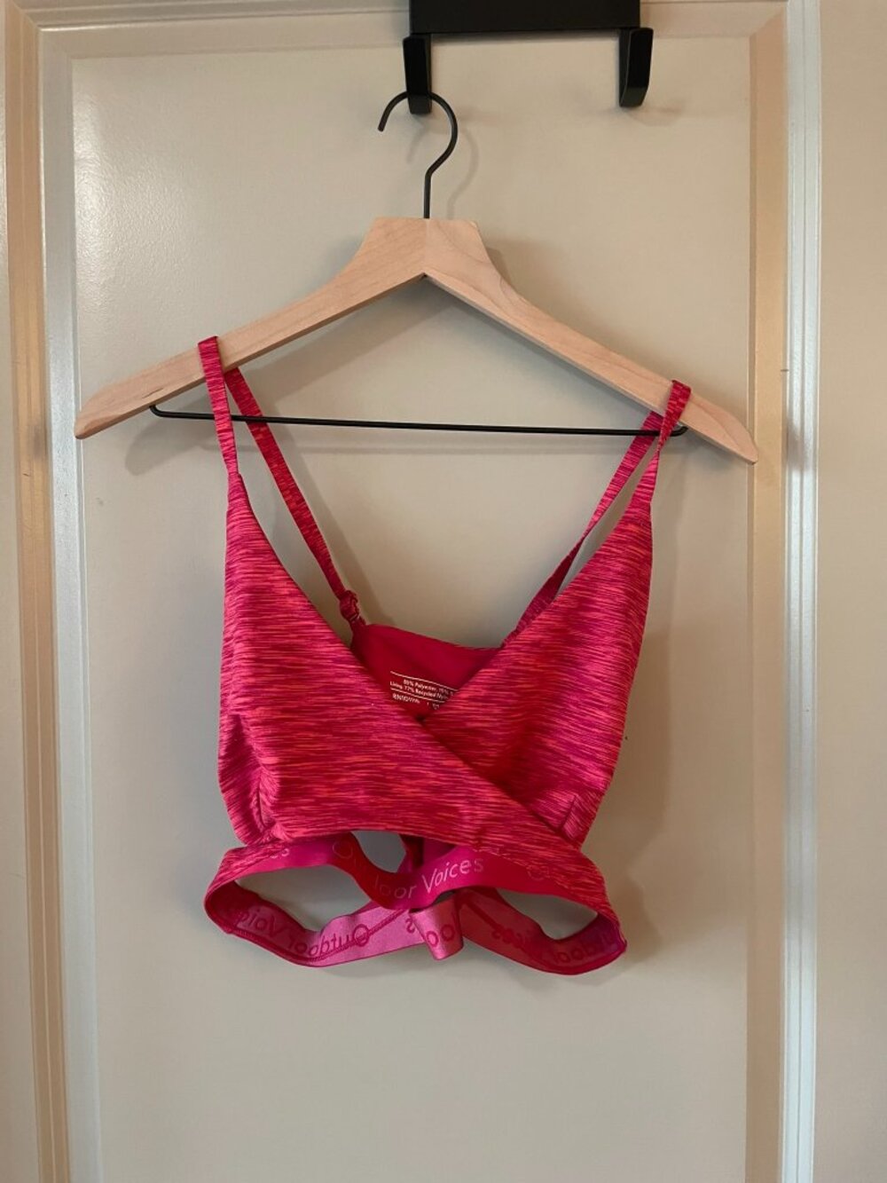 Outdoor Voices Flow FreeForm Low Coverage Bra in Rose Garden, Size XL